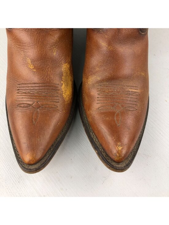 ACME VTG Men\'s Size 9D Brown Leather Pointed Toe Block Heel Western Cowboy Boots main image 5